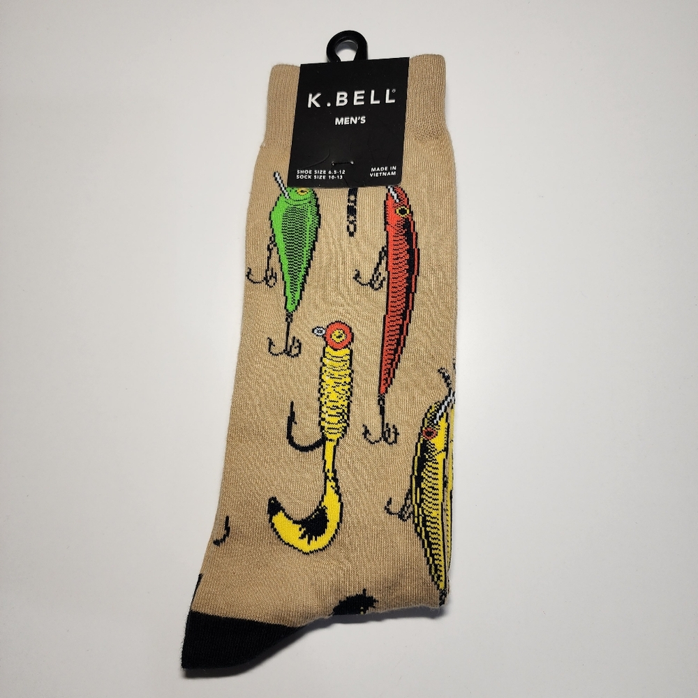 4$25 NWT Fishing Lures socks, men